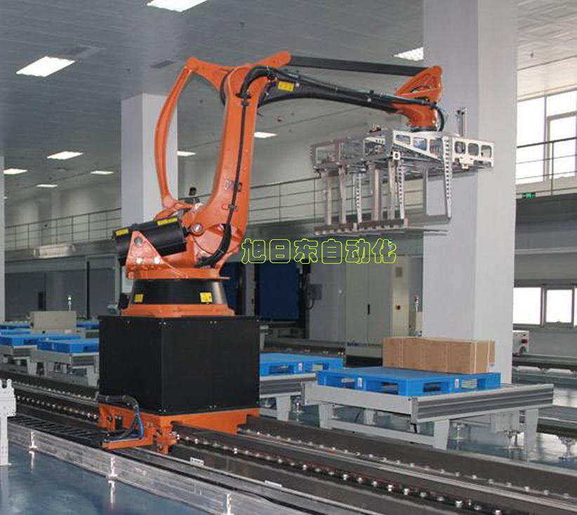油酊包裝線機(jī)器人移動式碼垛